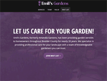 Tablet Screenshot of emilsgardens.com